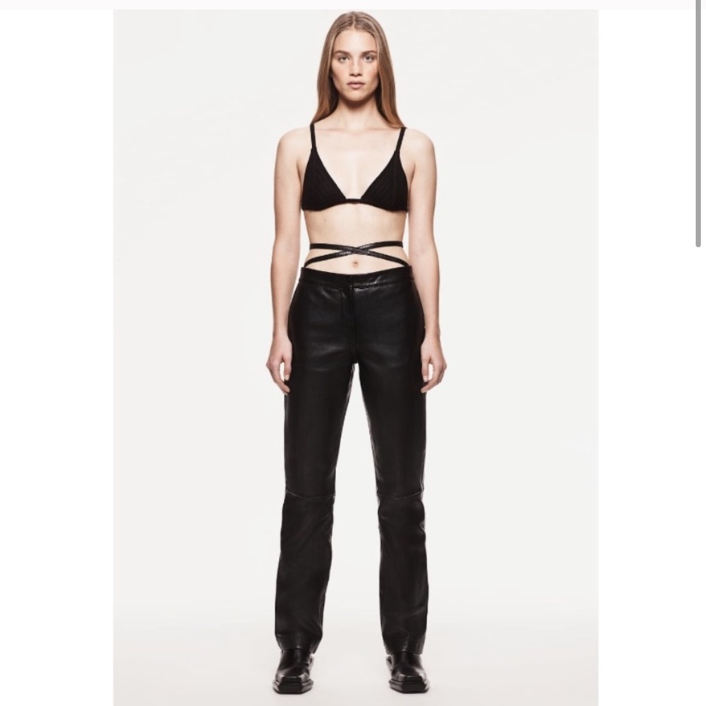 NWT ZARA 100%  GENUINE LEATHER PANTS WITH BELT🔥🔥